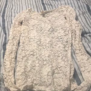 See threw long sleeve lace shirt